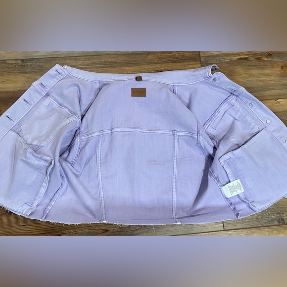 Judy Blue Lavender Denim Jacket Women’s Size Large Cropped Purple Jean JB7844 - Picture 10 of 13